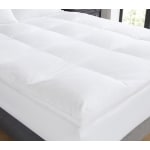 Downlite Deluxe Baffle Box Featherbed, 100% Cotton, 4" Gusset, Full, 54x80, White